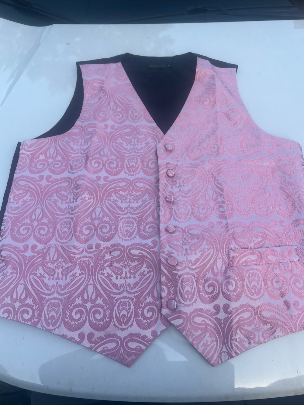 DibanGu Pink Paisley Formal Vest Size Medium